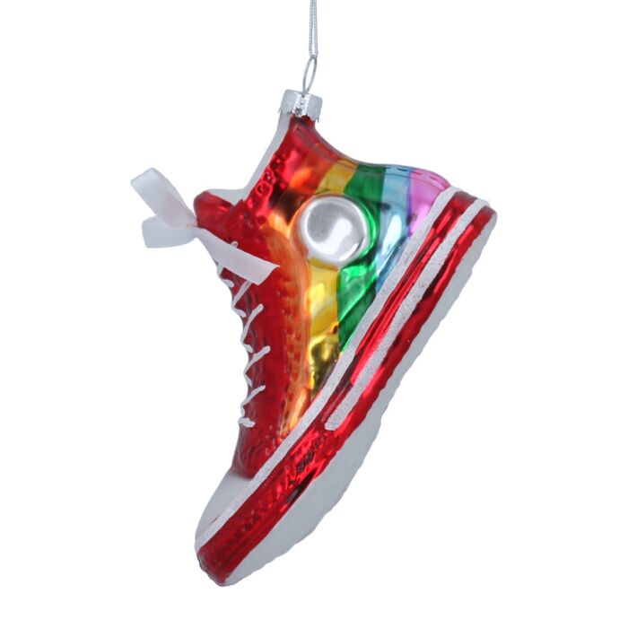 Gisela Graham Rainbow Glass Shoe Tree Decoration